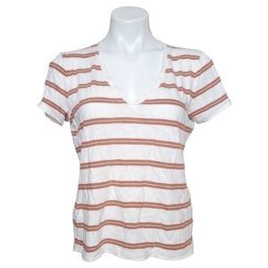 Madewell Womens Medium Striped Vneck Short Sleeve Tshirt